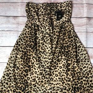 Strapless Cheetah Dress High-Low Medium